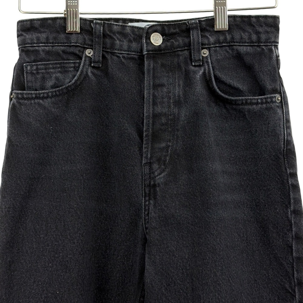 Reformation Cynthia High Rise Straight Jeans Seattle Black Denim Petite 26P - Picture 7 of 14